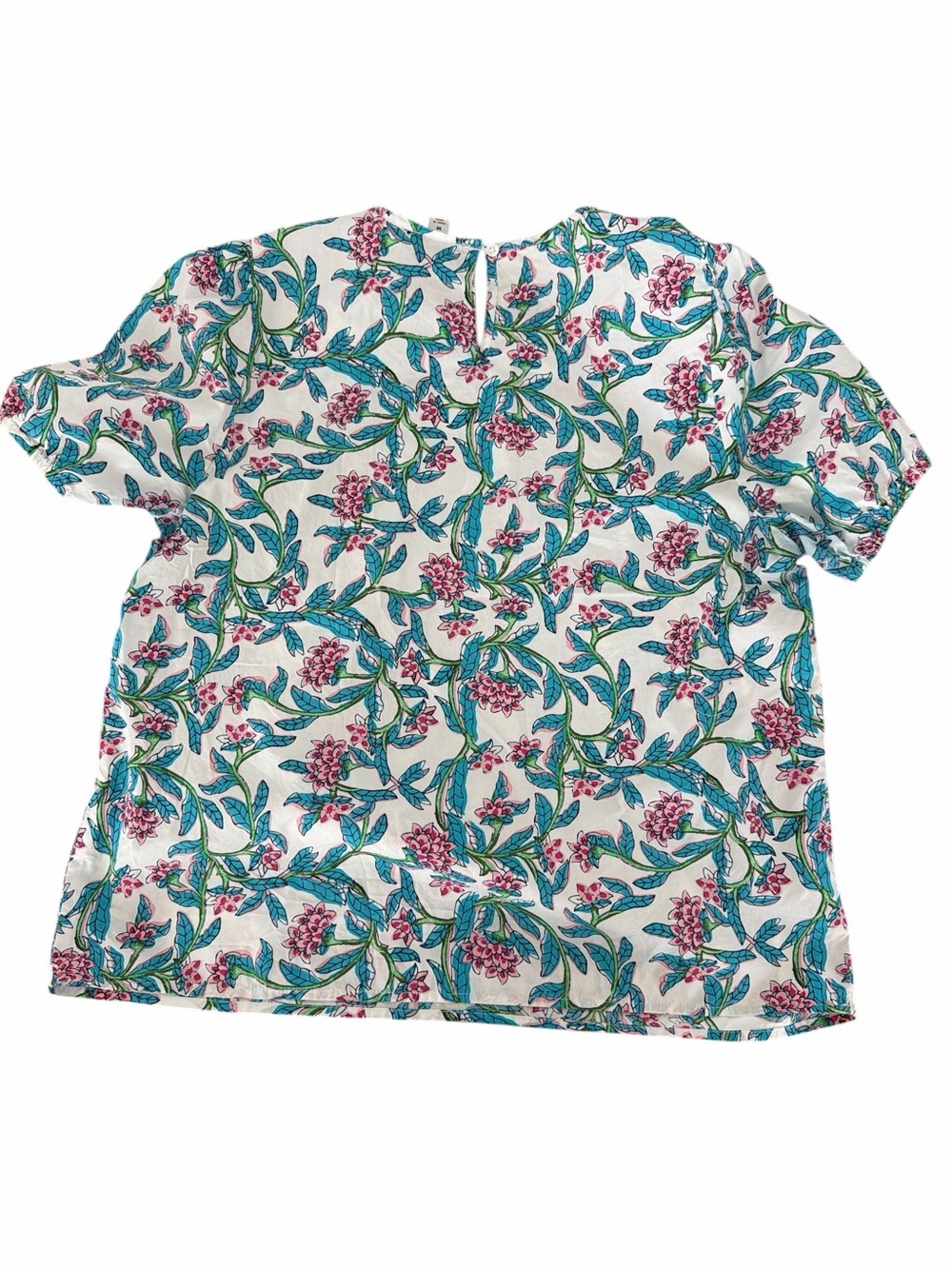 J.Crew Factory Puff-Sleeve Smocked Floral Cotton Blouse – Size Medium - Picture 3 of 7